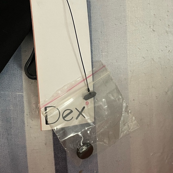 Dex Black Semi Sheer silver star burst sequin blouse long sleeve size 1X tassels - Picture 15 of 16